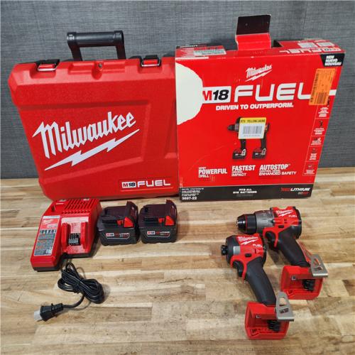 HOUSTON LOCATION - AS-IS Milwaukee FUEL 18V Lithium-Ion Brushless Cordless Hammer Drill and Impact Driver Combo Kit