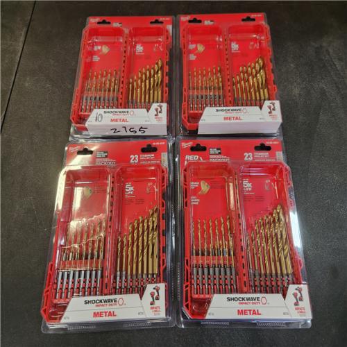Phoenix NEW Milwaukee SHOCKWAVE IMPACT DUTY Titanium Twist Drill Bit Set (23-Piece) 4-Pack SEALED