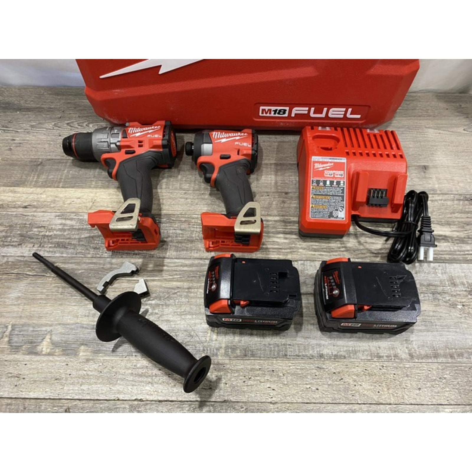AS-IS Milwaukee FUEL 18V Lithium-Ion Brushless Cordless Hammer Drill and Impact Driver Combo Kit