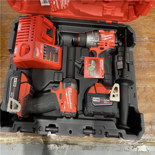 AS-IS MILWAUKEE M18 FUEL 18V Lithium-Ion Brushless Cordless Hammer Drill and Impact Driver Combo Kit (2-Tool) with 2 Batteries