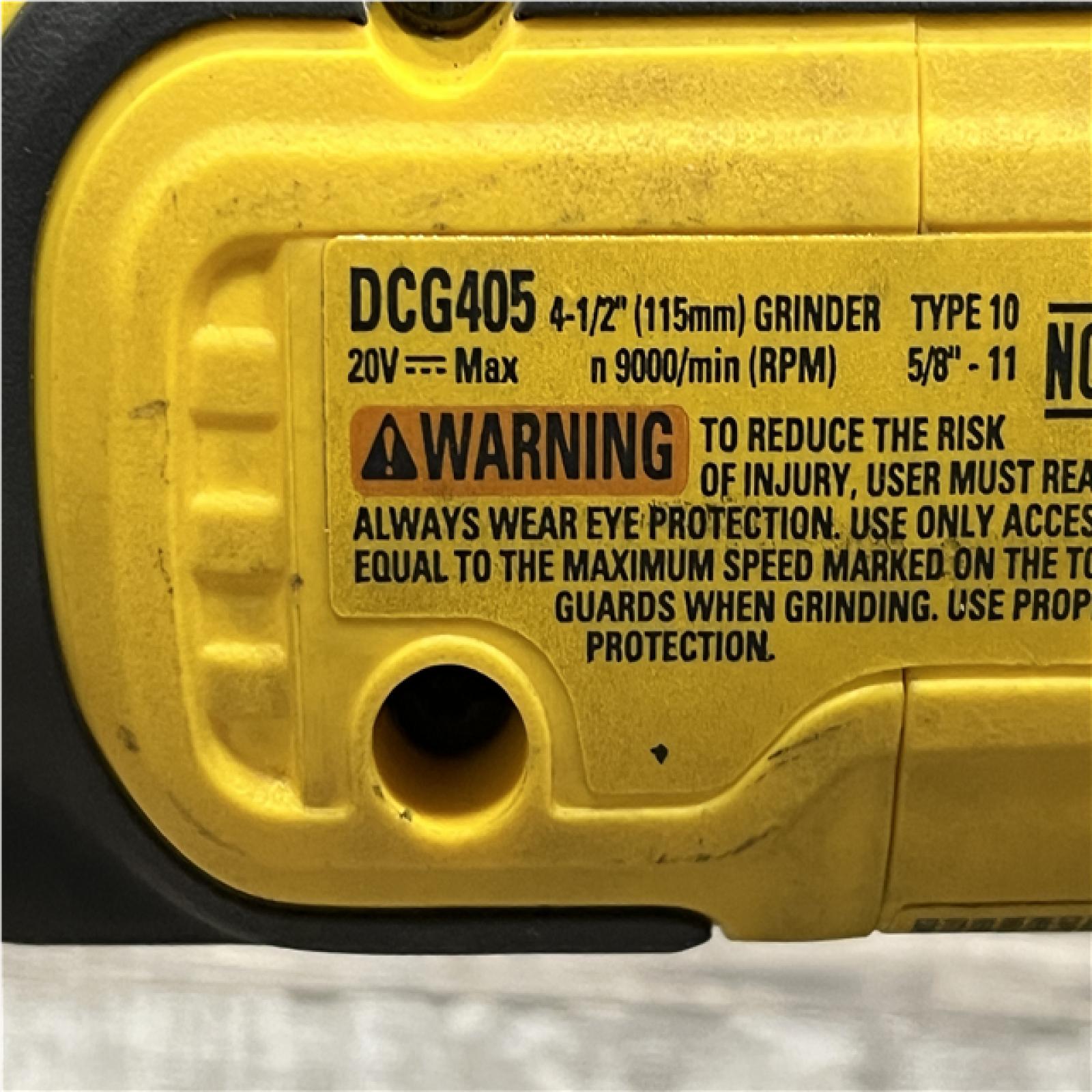 AS-IS DEWALT 20V MAX XR Cordless Brushless 4.5 in. Slide Switch Small Angle Grinder with Kickback Brake (Tool Only)