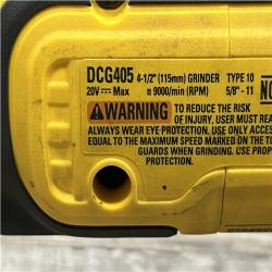 AS-IS DEWALT 20V MAX XR Cordless Brushless 4.5 in. Slide Switch Small Angle Grinder with Kickback Brake (Tool Only)