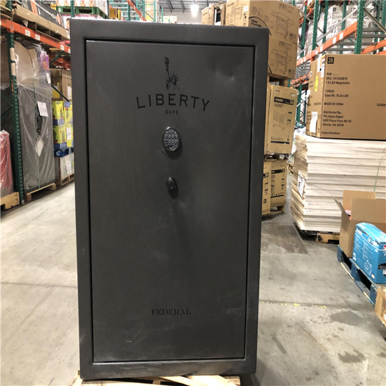 DALLAS LOCATION - LIBERTY SAFE Federal 48-Gun 75-Min fire rating EMP E-Lock  60.5 in. H x 42 in. W x 22 in. D  Gray Marble Gun Safe