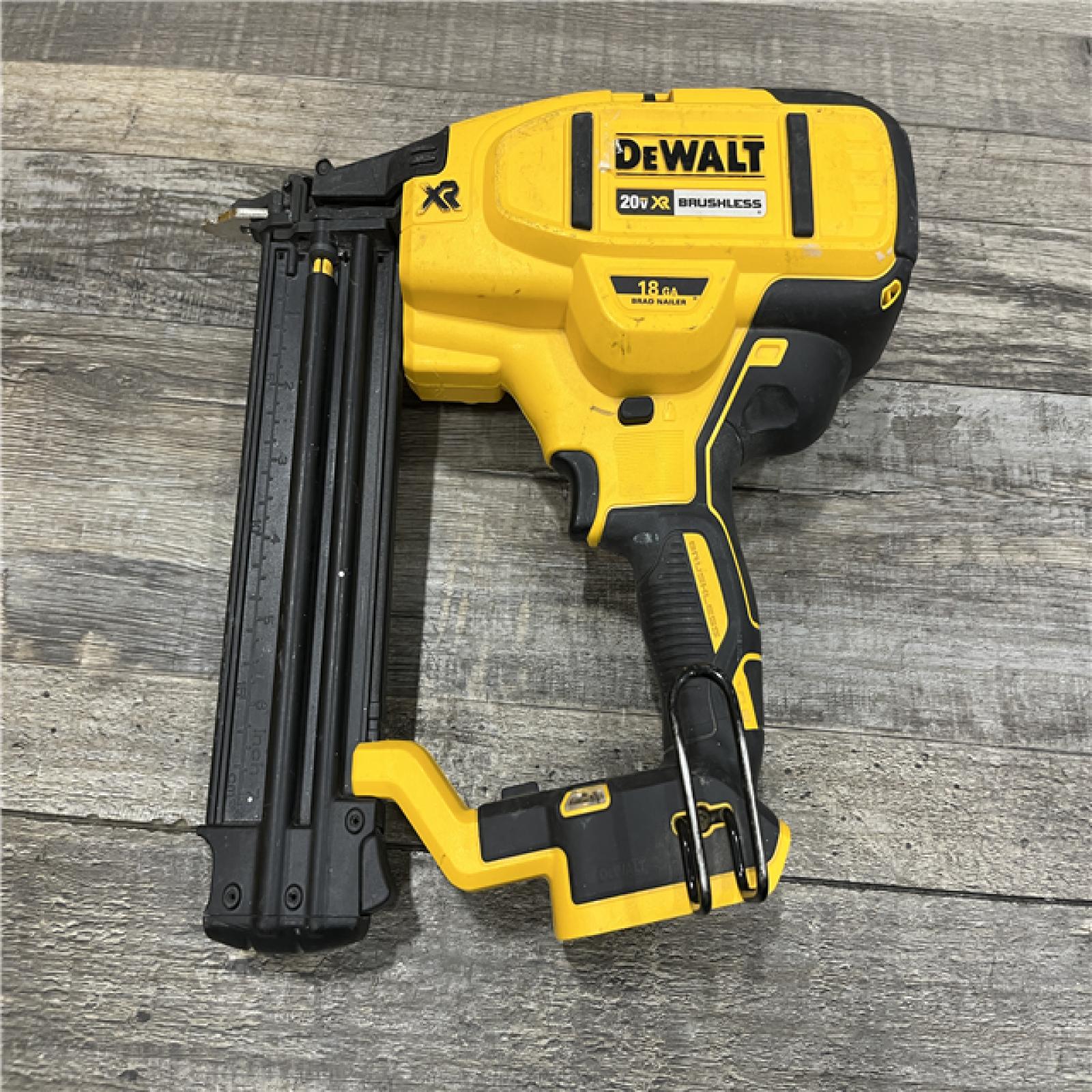 AS-IS DEWALT 20V MAX XR Lithium-Ion Electric Cordless 18-Gauge Brad Nailer (Tool Only)