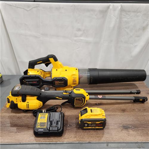 AS-IS DEWALT 60V MAX 17 in. Cordless Battery Powered String Trimmer and Leaf Blower Combo Kit with (1) 3Ah Battery & Charger