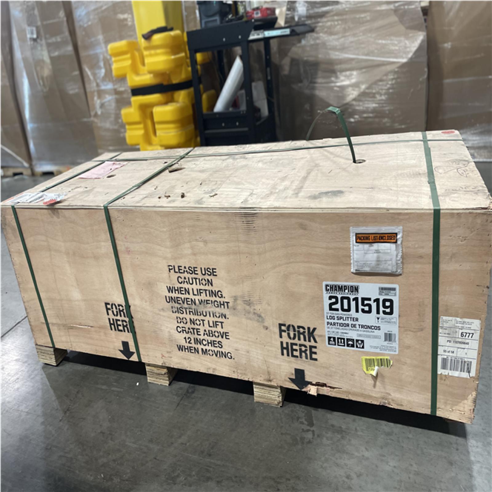 DALLAS LOCATION- Champion 37 Ton 338cc Full Beam Vertical/Horizontal Op Gas Wood Log Splitter