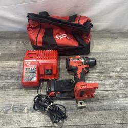 AS-IS Milwaukee 18V Lithium-Ion Brushless Cordless 1/2 in. Compact Drill/Driver with kit