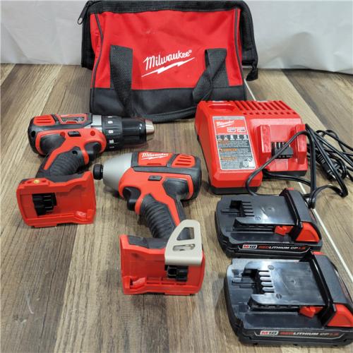 AS-IS Milwaukee M18 18V Cordless Brushed 2 Tool Drill/Driver and Impact Driver Kit