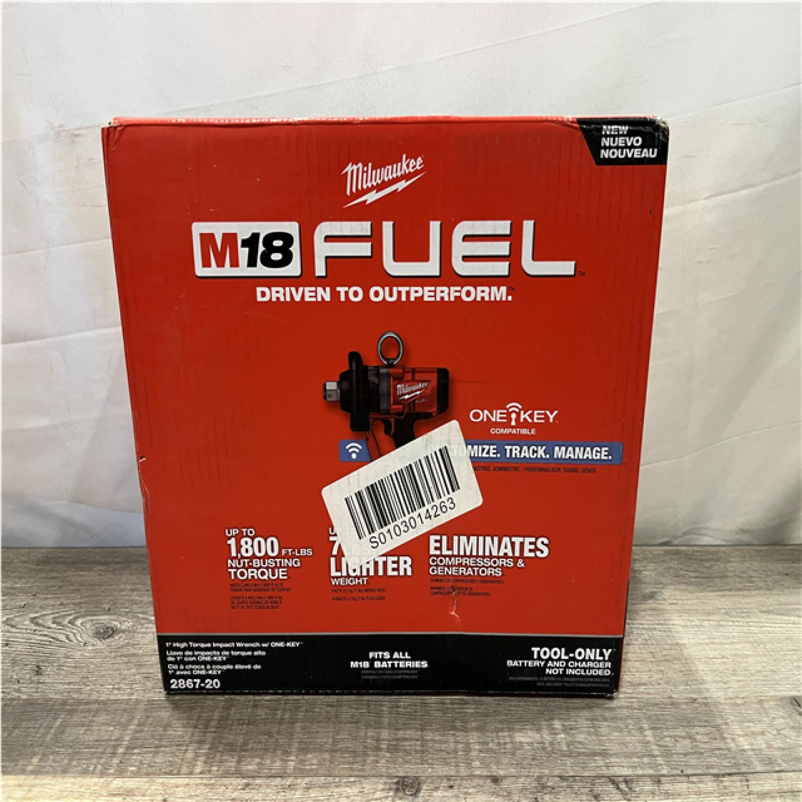 NEW - Milwaukee FUEL ONE-KEY 18V Lithium-Ion Brushless Cordless 1 in. Impact Wrench with Friction Ring (Tool-Only)