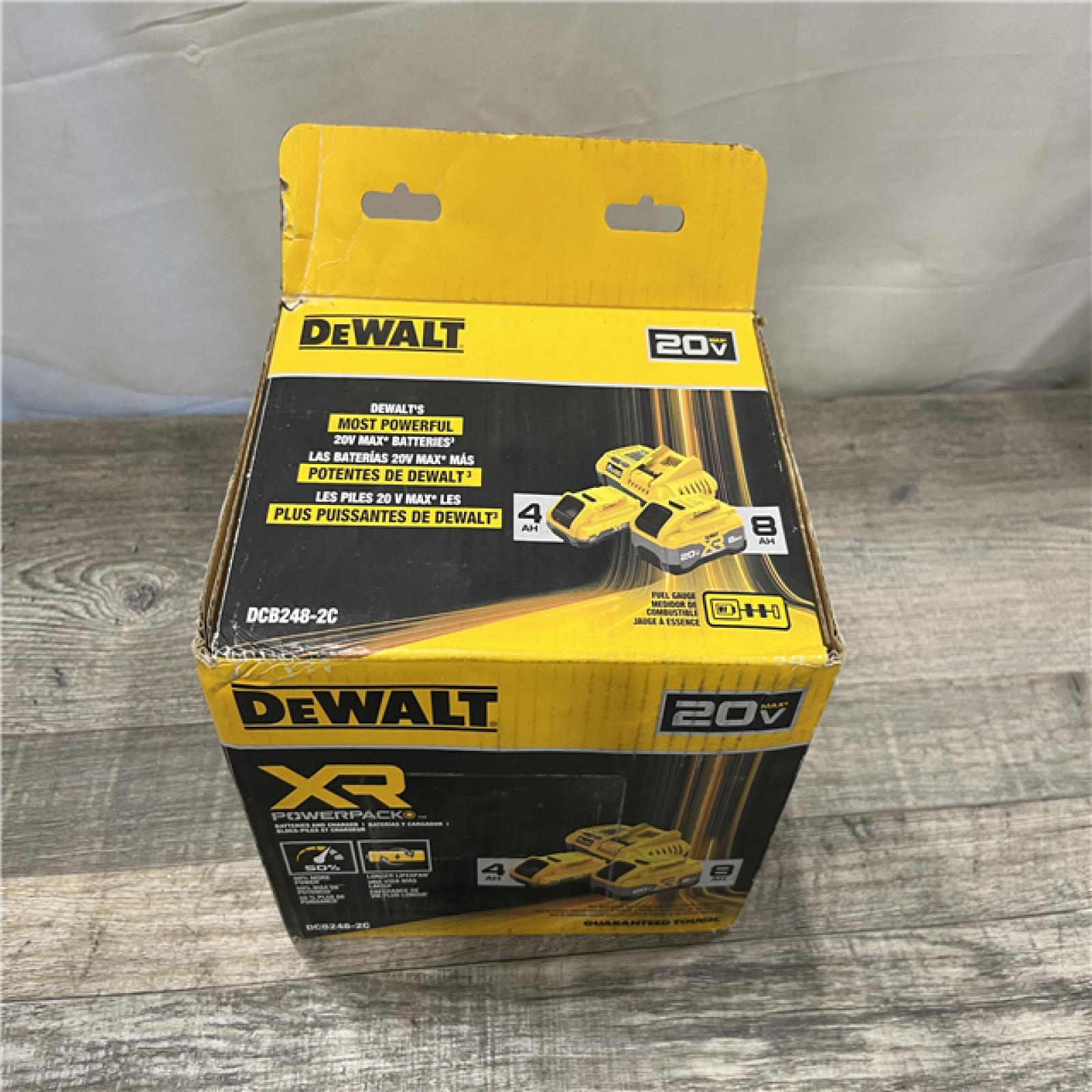 NEW - DEWALT 20V XR Lithium-Ion Starter Pack with 8.0 Ah and 4.0 Ah Battery Packs and Charger