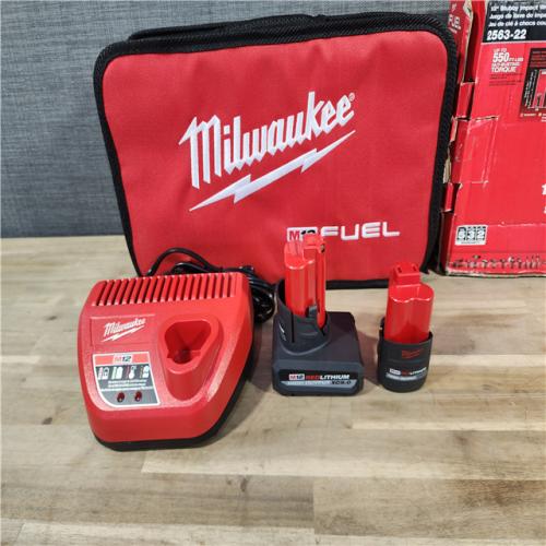 HOUSTON LOCATION - AS-IS Milwaukee M12 12V Lithium-Ion Cordless Drill Driver/Impact Driver Combo Kit with Two 1.5Ah Batteries, Charger and Bag (2-Tool)