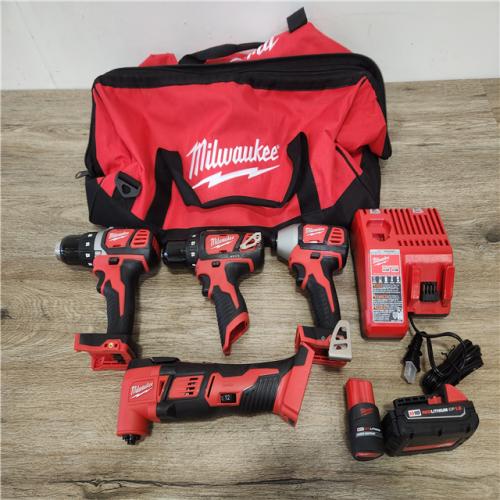 Phoenix Location NEW Milwaukee M18 18V Lithium-Ion Brushless Cordless Compact Drill/Impact, Multi-Tool Combo Kit (3-Tool) w/(2) Batteries, Charger & Bag with 12V Drill Driver
