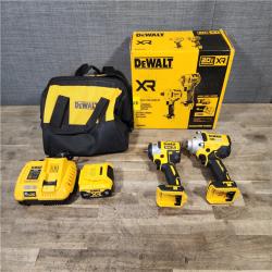 HOUSTON LOCATION - AS-IS (APPEARS LIKE NEW) DEWALT 20V MAX XR Brushless Cordless 2-Tool Impact Wrench Kit