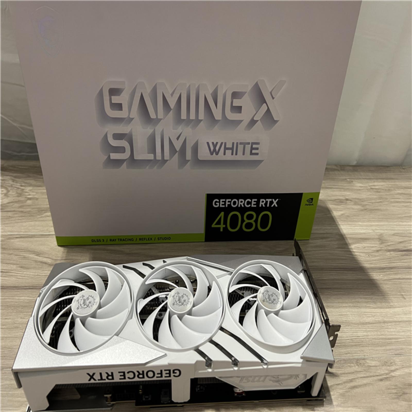 AS-IS MSI Gaming GeForce RTX 4080 16GB GDRR6X Graphics Card (RTX 4080 16GB Gaming X Slim White)