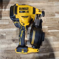 HOUSTON LOCATION - AS-IS (APPEARS LIKE NEW) DEWALT 20V MAX Lithium-Ion 15-Degree Electric Cordless Roofing Nailer Kit
