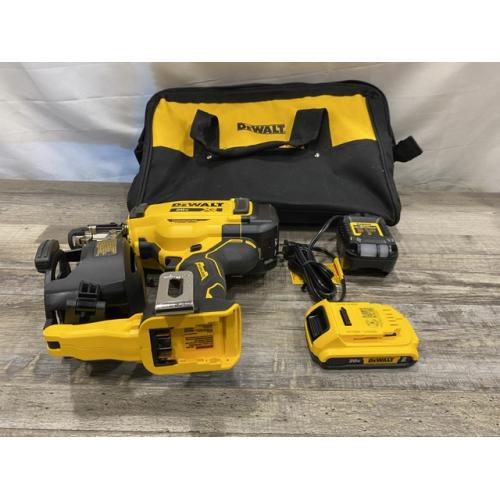 AS-IS DEWALT 20V MAX Lithium-Ion 15-Degree Electric Cordless Roofing Nailer Kit