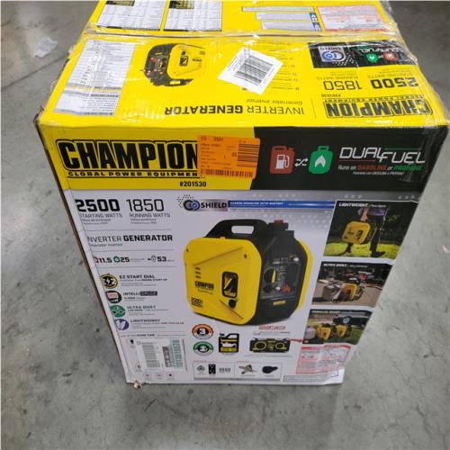 CALIFORNIA AS-IS CHAMPION 2500/1850-Watt Recoil Start Gasoline/Propane Powered Dual Fuel Inverter Generator with Quiet Technology and CO Shield