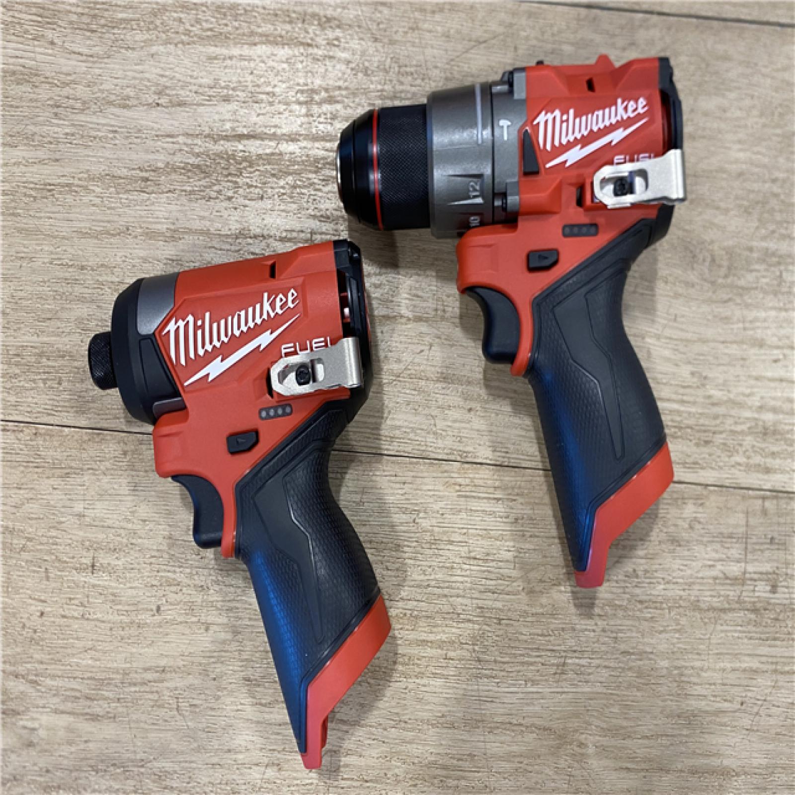 AS-IS Milwaukee FUEL 12-Volt Lithium-Ion Brushless Cordless Hammer Drill and Impact Driver Combo Kit