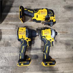 HOUSTON LOCATION - AS-IS DeWalt 20V MAX ATOMIC Cordless Brushless 3-Tool Combo Kit