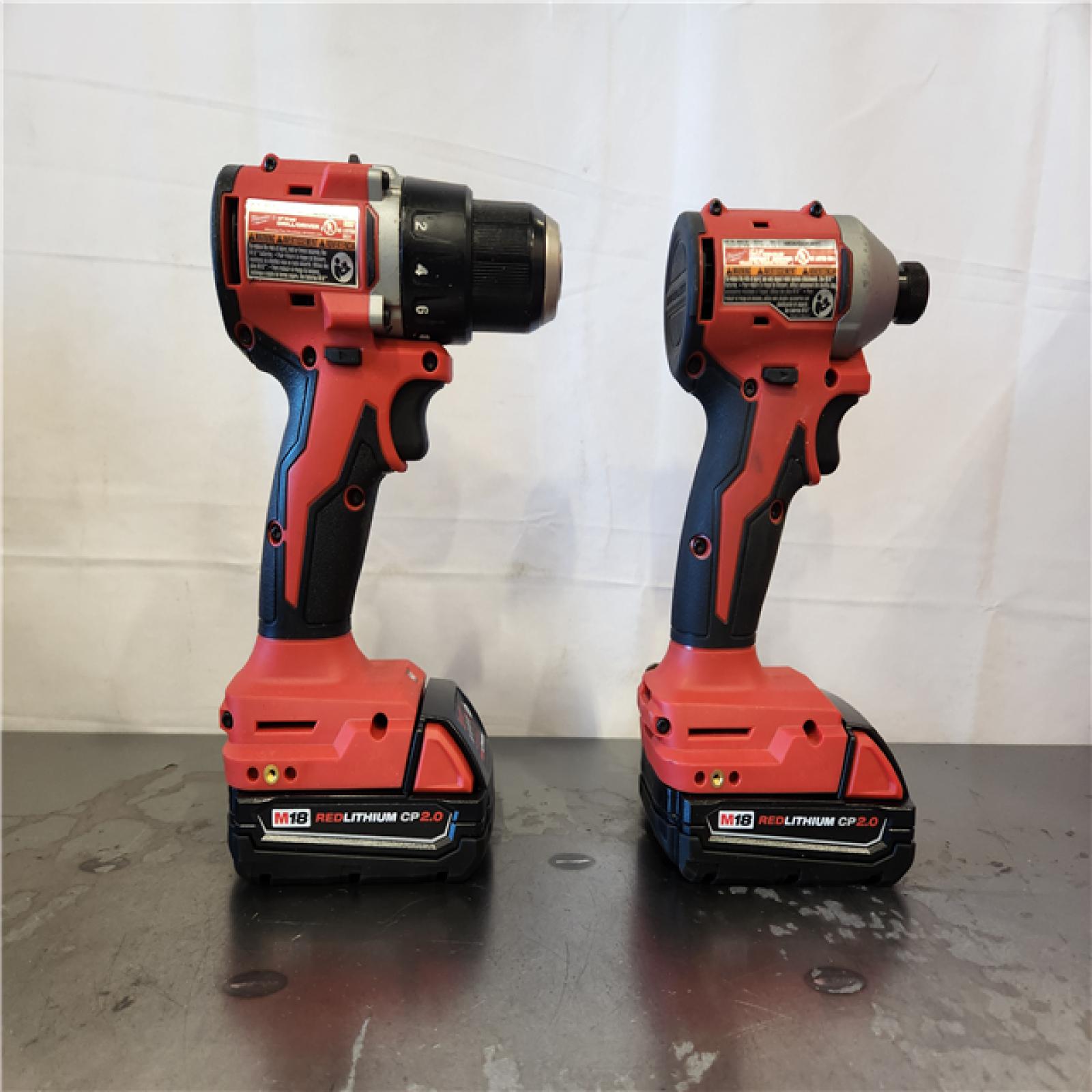 AS-IS- Milwaukee 18V Lithium-Ion Brushless Cordless Compact Drill/Impact Combo Kit