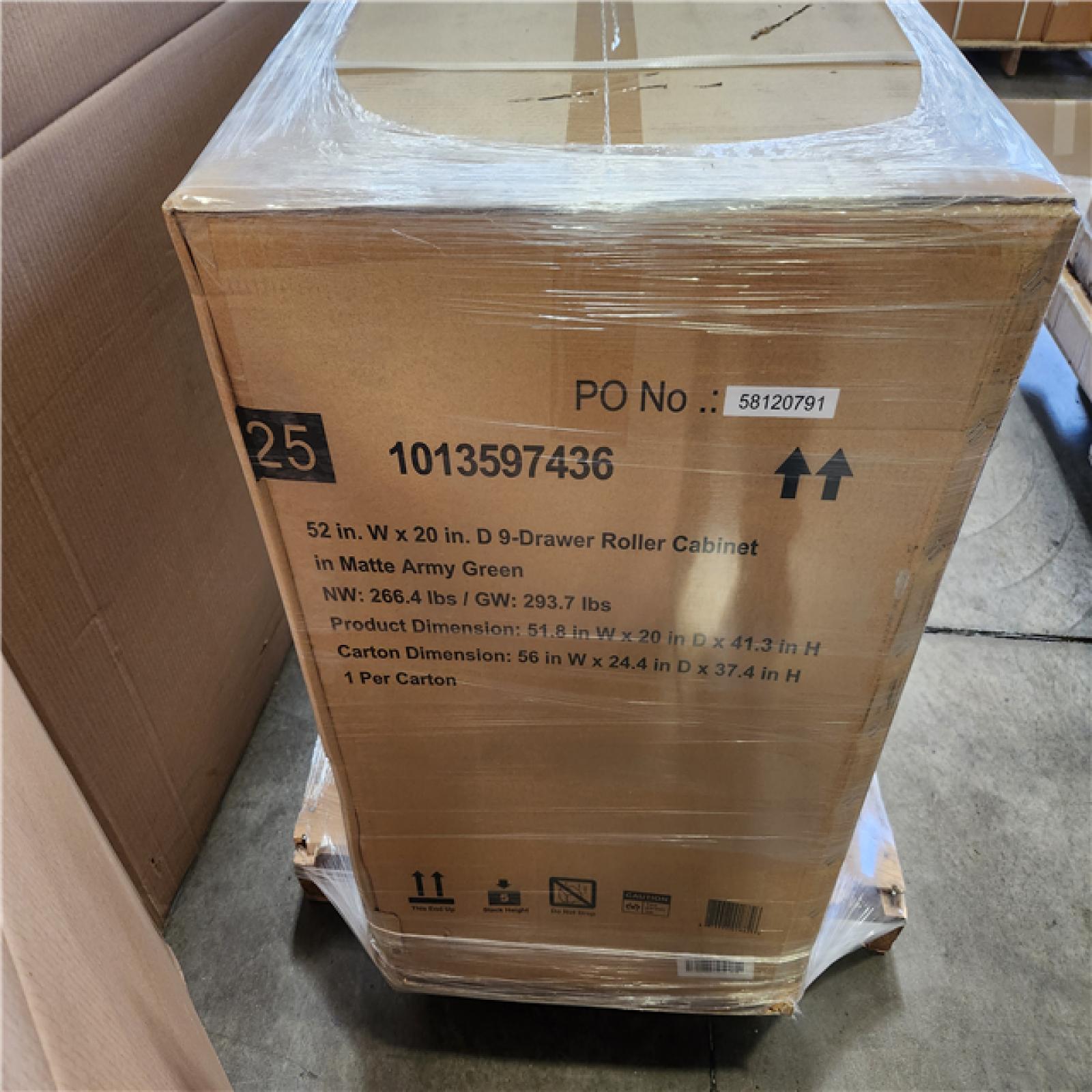 Phoienix NEW Husky Heavy Duty 52 in. W 9-Drawer Matte Army Green Roller Cabinet (SEALED)