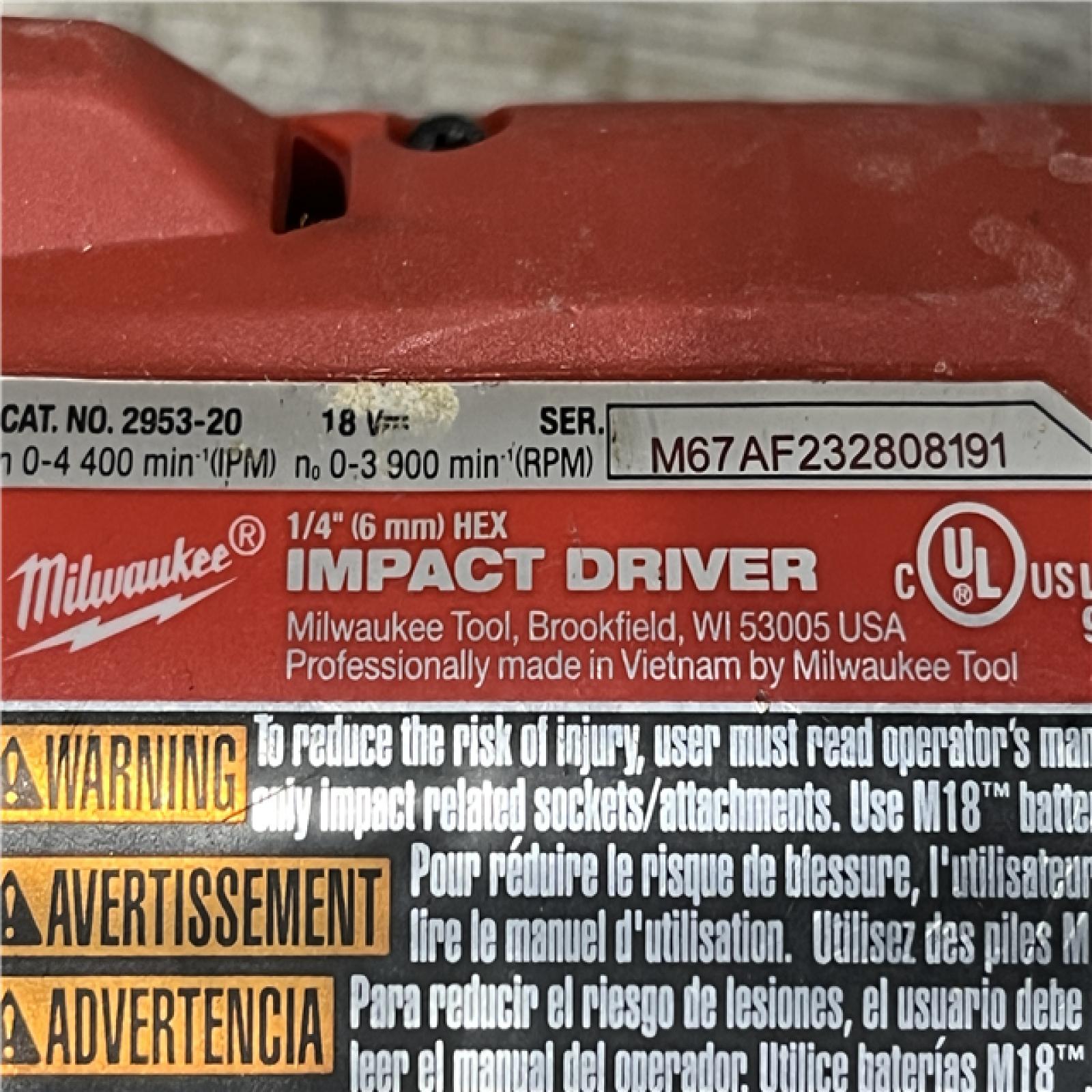 AS-IS Milwaukee FUEL 18V Lithium-Ion Brushless Cordless 1/4 in. Hex Impact Driver Kit
