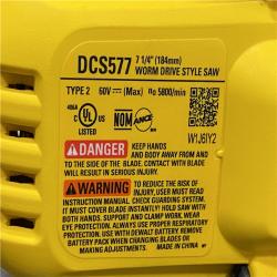 AS-IS DEWALT FLEXVOLT 60V MAX Cordless Brushless 7-1/4 in. Wormdrive Style Circular Saw (Tool Only)