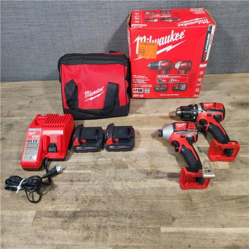 HOUSTON LOCATION - AS-IS Milwaukee 18V Cordless Brushed 2-Tool Drill/Driver and Impact Driver Kit