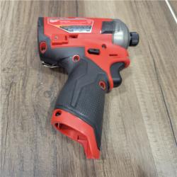 AS-IS M12 Milwaukee FUEL SURGE 12V Lithium-Ion Brushless Cordless 1/4 in. Hex Impact Driver Compact Kit W/Two 2.0Ah Batteries, Bag
