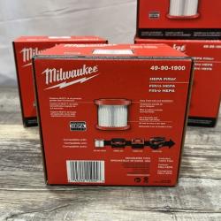 NEW - Milwaukee 18/12 HEPA Wet/Dry Vacuum Filter for Milwaukee Models 0880-20  0970-20  & 0960-20 Vacuums (Lot Of 4)