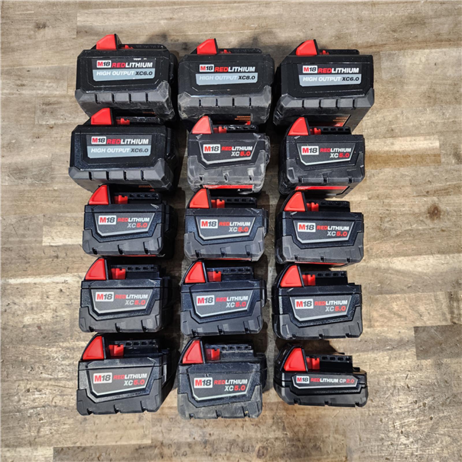 HOUSTON LOCATION - AS-IS MILWAUKEE BATTERY PACK QTY - 15