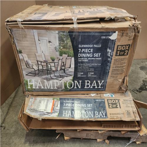 Phoenix LIKE NEW Hampton Bay Glenridge Falls 7-Piece Metal Padded Sling Rectangular Outdoor Dining Set in Putty Beige