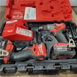 AS-IS  Milwaukee M18 FUEL 18V Lithium-Ion Brushless Cordless Hammer Drill and Impact Driver Combo Kit (2-Tool) with 2 Batteries