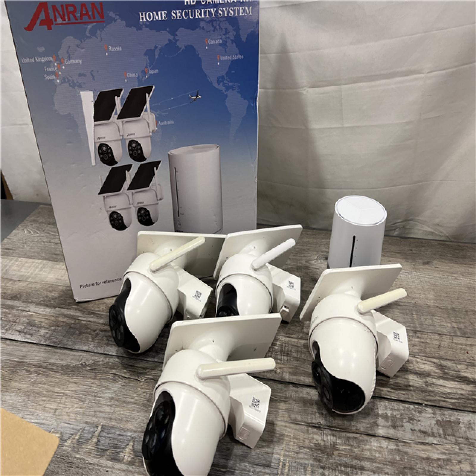 AS-IS ANRAN Solar Security Cameras Wireless Outdoor, 4-Cam Kit with Integrated Solar Panel
