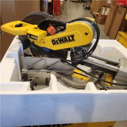 AS-IS DEWALT 15 Amp Corded 12 in. Double Bevel Sliding Compound Miter Saw with XPS Technology, Blade Wrench and Material Clamp