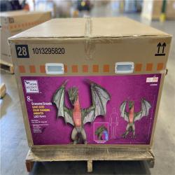 DALLAS LOCATION - Home Accents Holiday 8 ft. Wide Gruesome Grounds Giant-Sized Color Changing Animated LED Wyvern H9