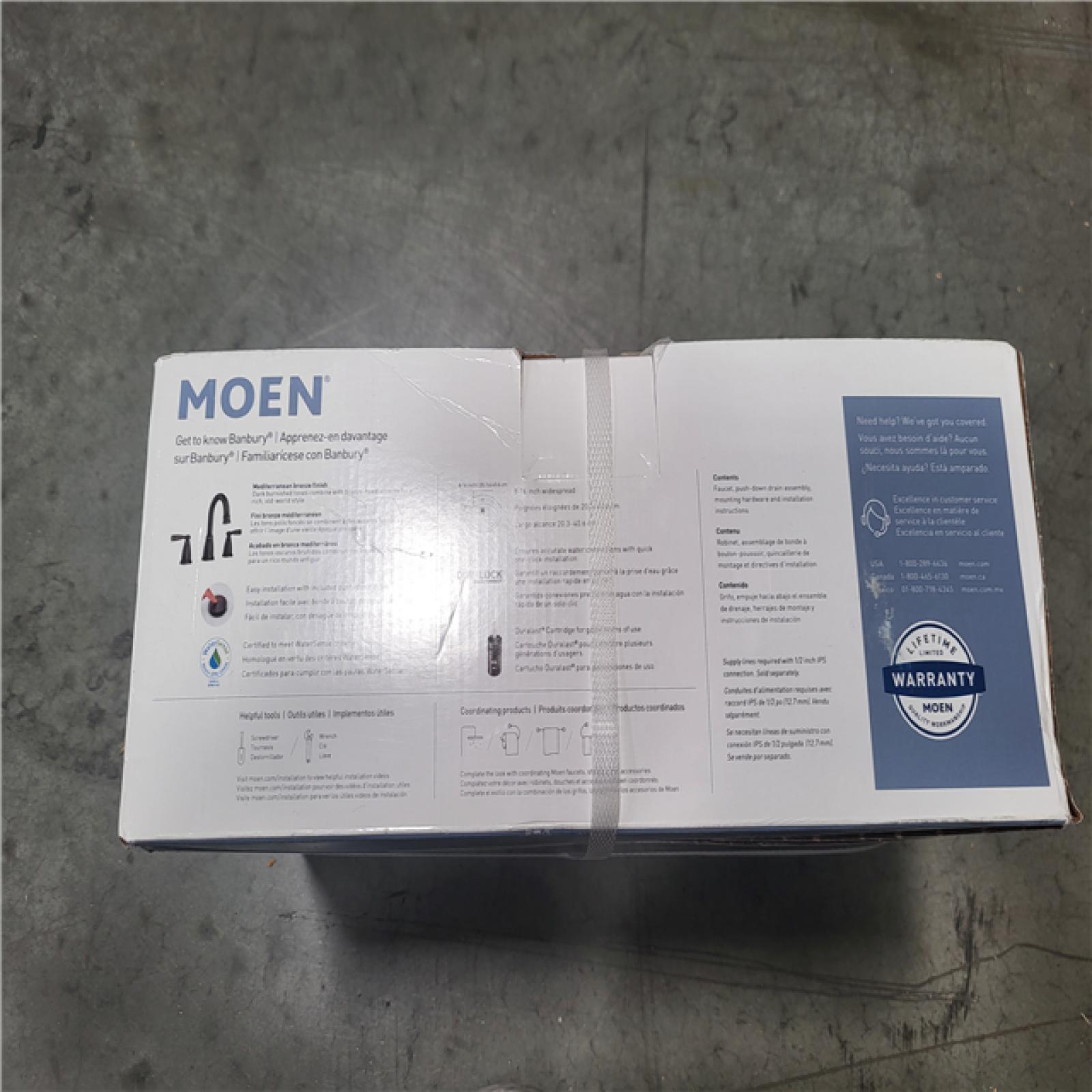 CALIFORNIA AS-IS MOEN BANBURY 8 IN. DOUBLE HANDLE FAUCET