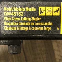 AS-IS DEWALT Corded Pneumatic 16-Gauge 1 in. Crown Lathing Stapler