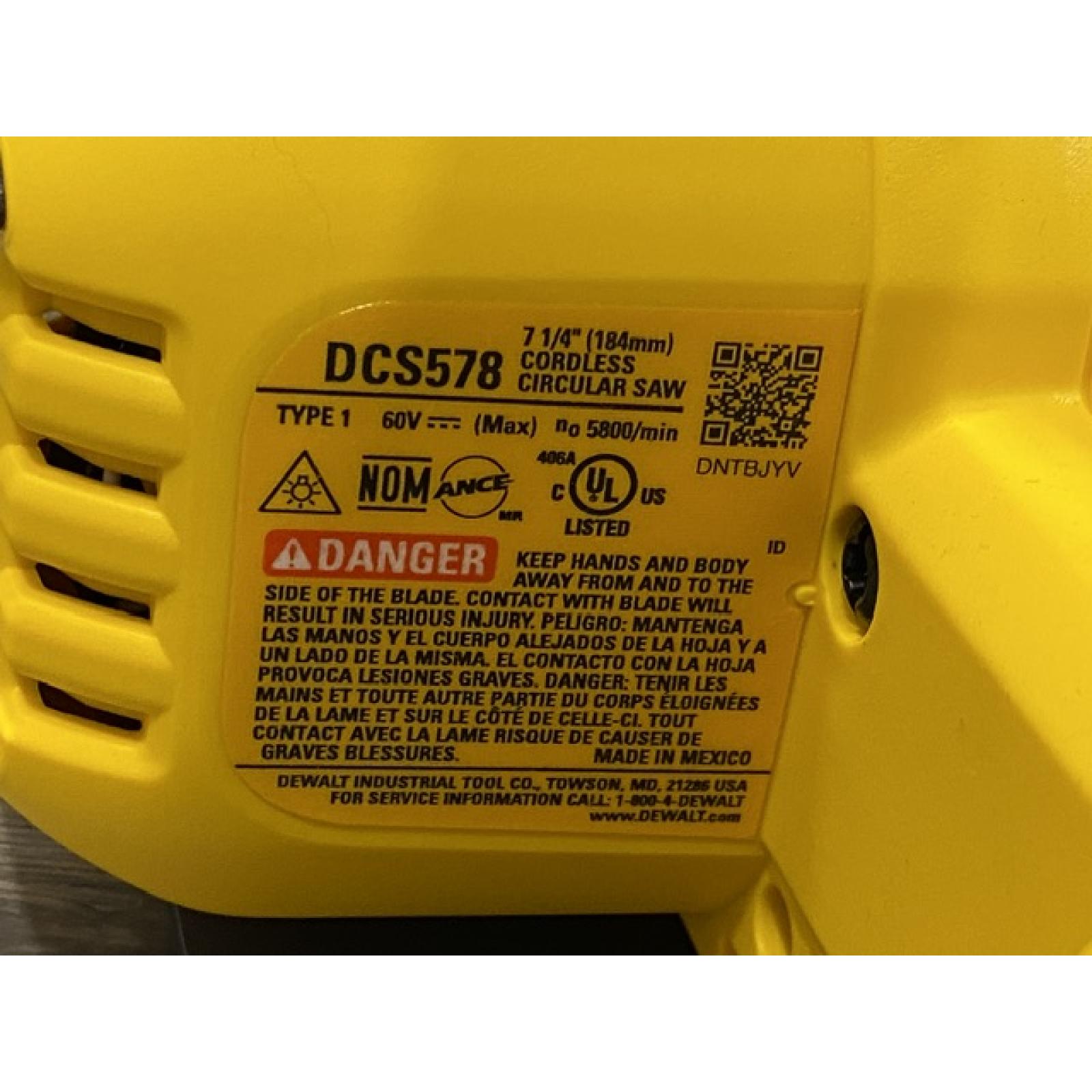 AS-IS DEWALT FLEXVOLT 60V MAX Cordless Brushless 7-1/4 in. Circular Saw with Brake (Tool Only)