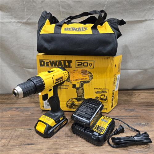 AS-IS DEWALT 20V MAX Cordless 1/2 in. Drill/Driver, (2) 20V 1.3Ah Batteries, Charger and Bag