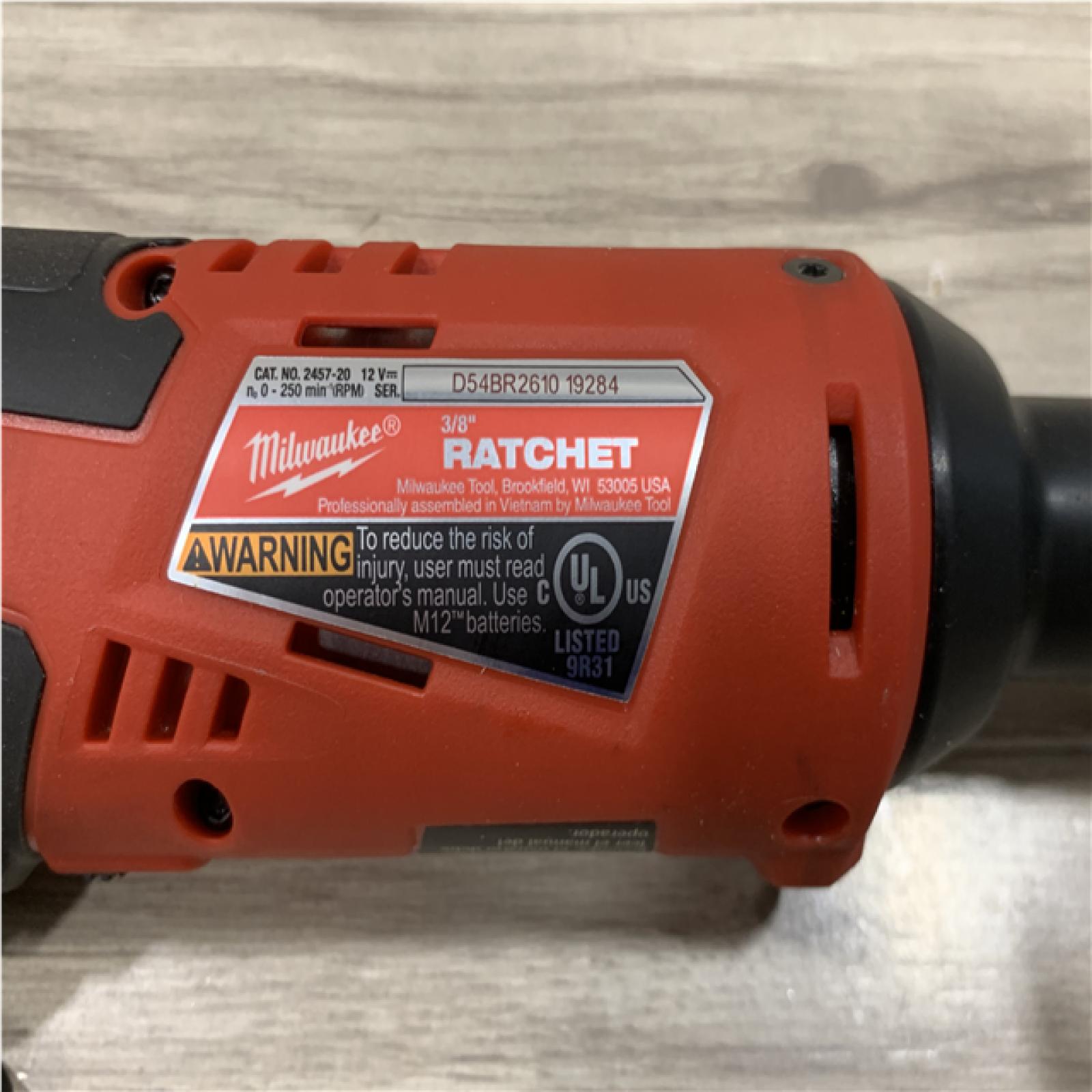 AS-IS Milwaukee 12V Lithium-Ion Cordless 3/8 in. Ratchet (Tool-Only)