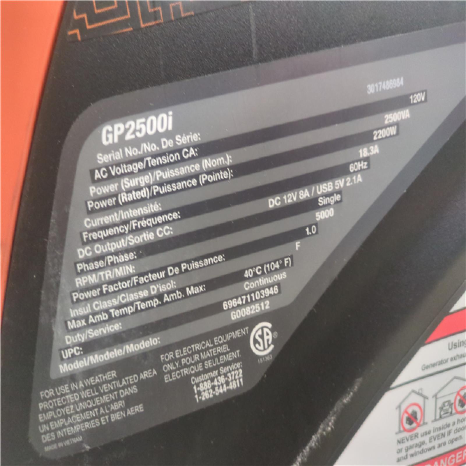 CALIFORNIA AS-IS GENERAC PORTABLE POWER GENERATOR