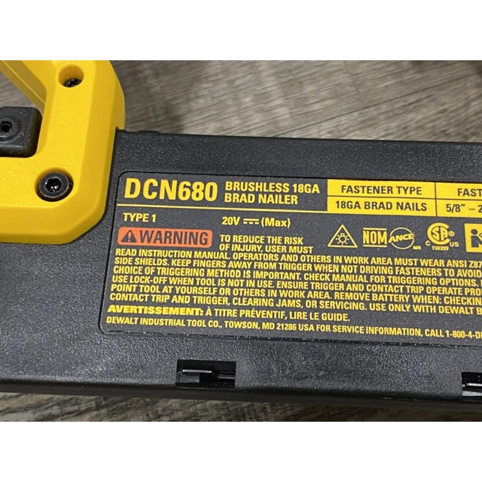 AS-IS DEWALT 20V MAX XR Lithium-Ion Electric Cordless 18-Gauge Brad Nailer (Tool Only)