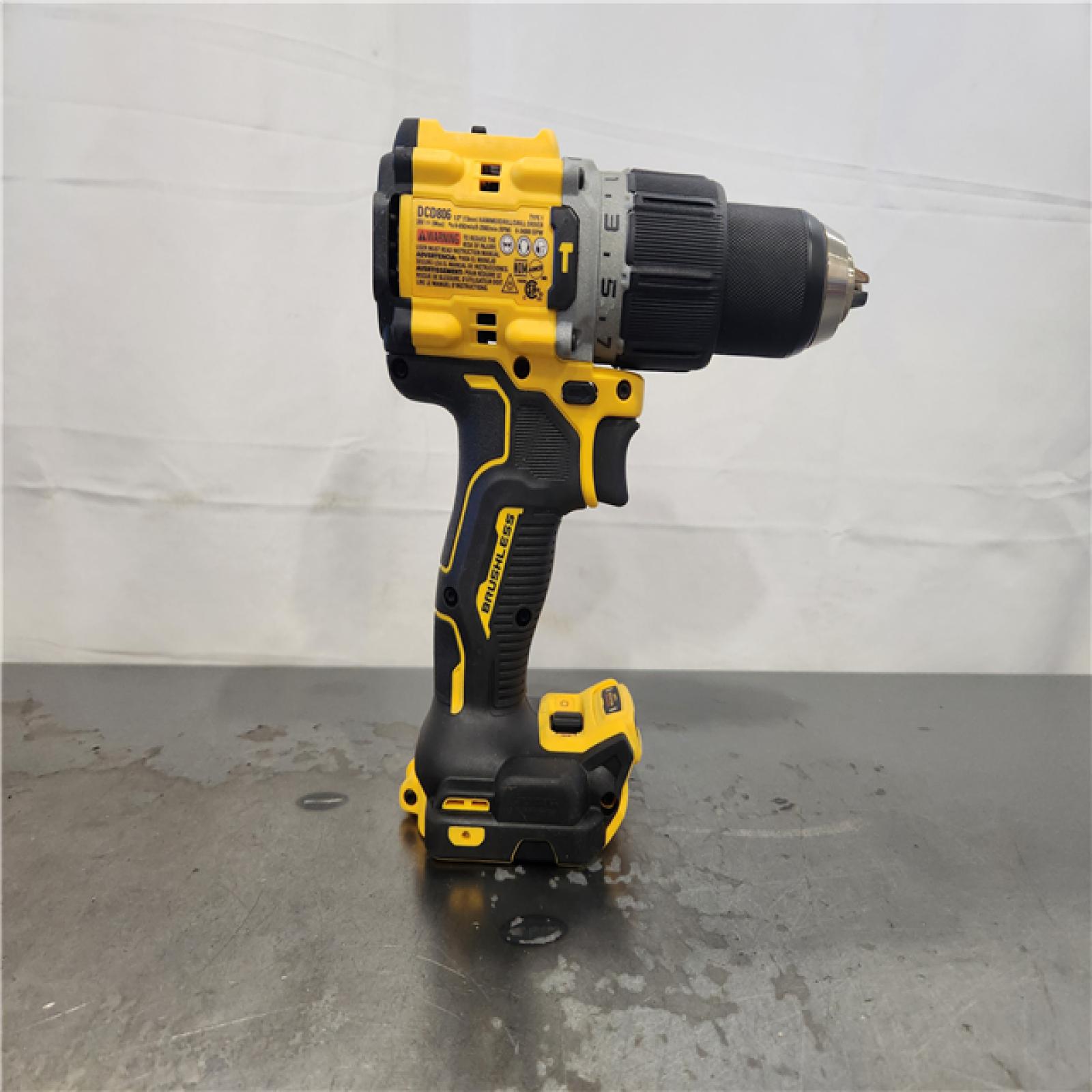 AS-IS- DEWALT 20V XR Brushless Cordless 1/2 in. Hammer Drill (Tool-Only)