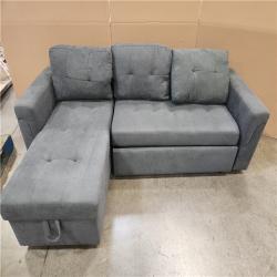 Phoenix NEW Straight Arm 2-Piece Chenille Modular Sectional Sofa L-Shaped Sofa in Grey