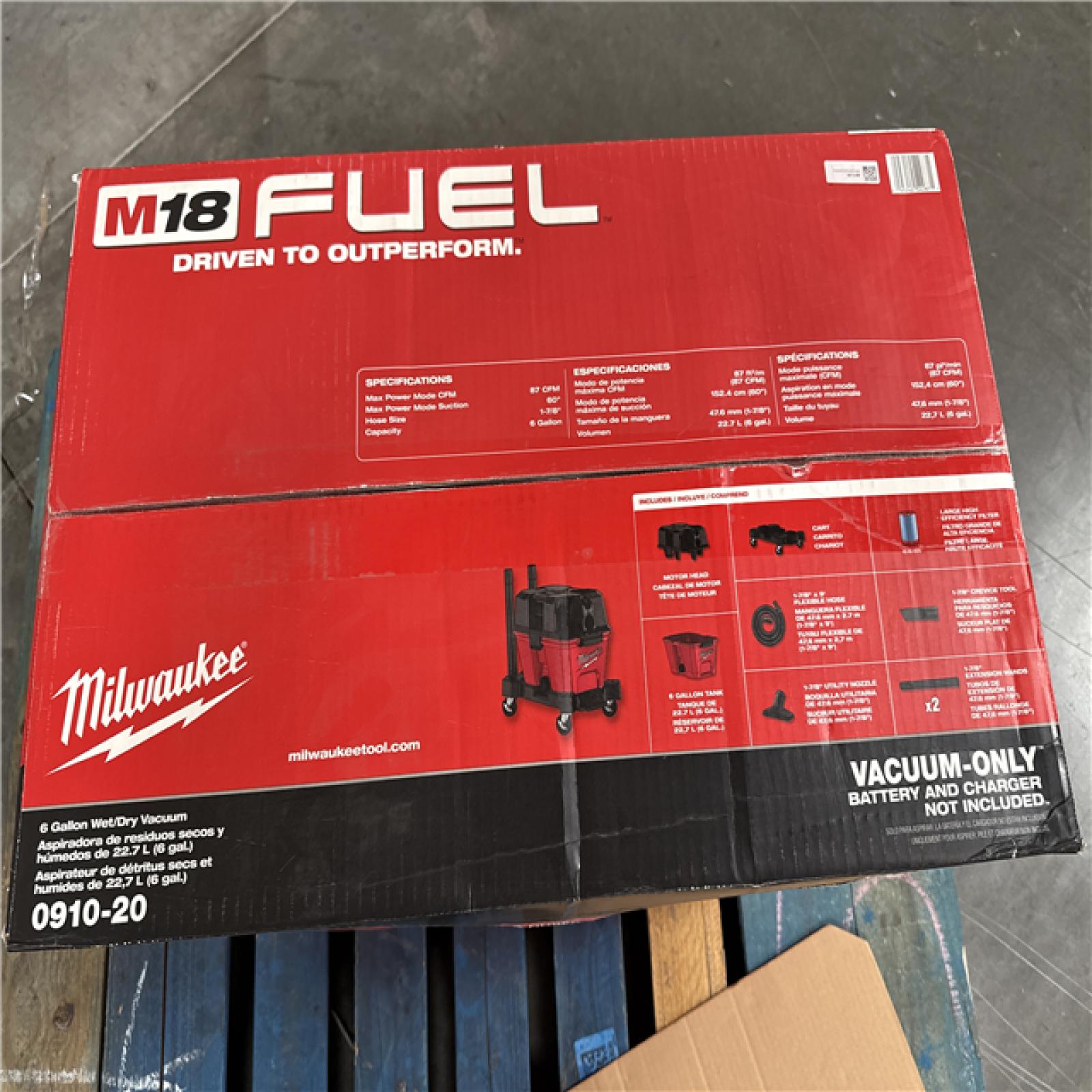 California NEW Milwaukee 6 Gallon Wet/Dry Vacuum (No Battery or Charger)
