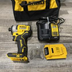 AS-IS DEWALT Atomic 20V Max Lithium-Ion Brushless Cordless Compact 1/4 in. Impact Driver Kit