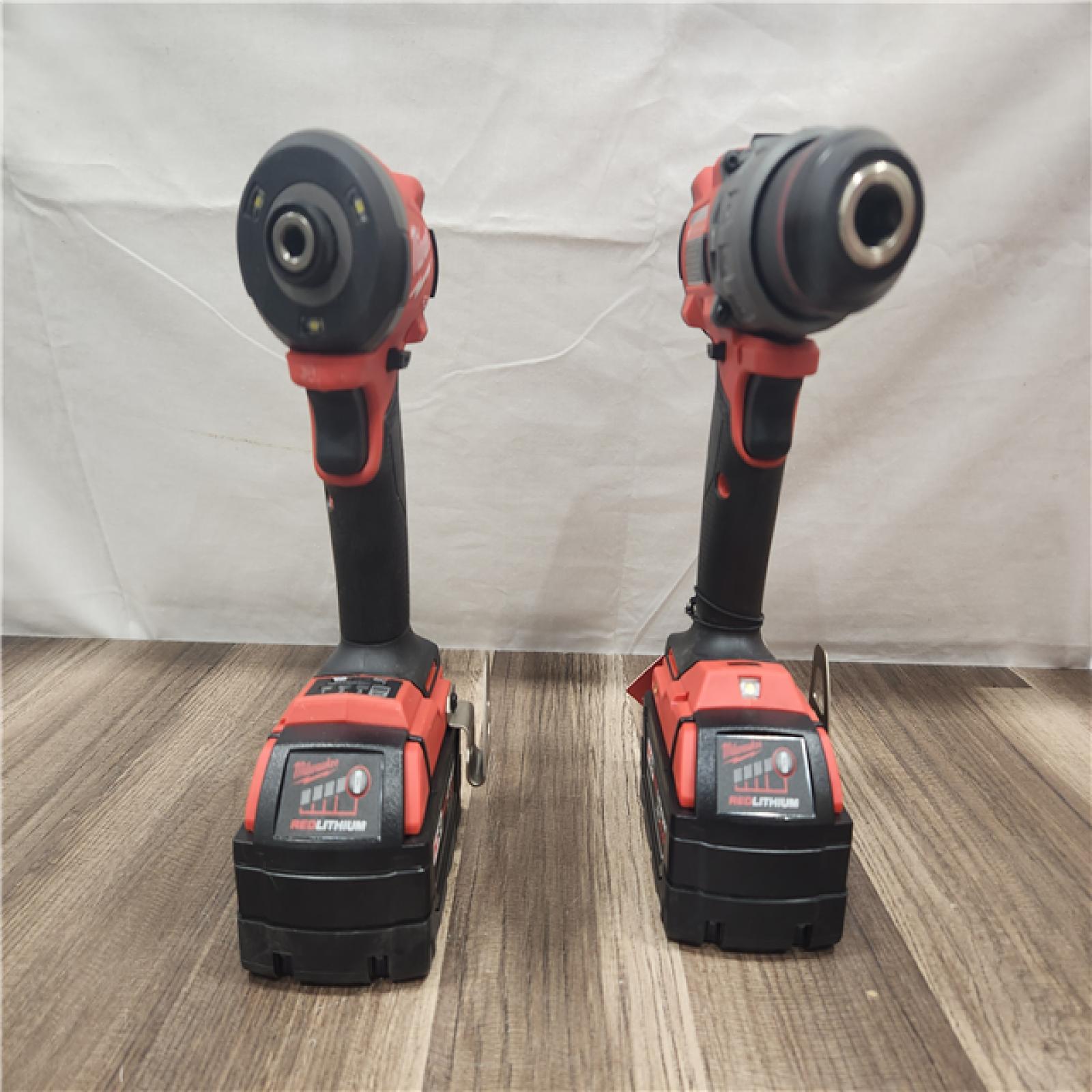 AS-IS- MILWAUKEE FUEL 18V Lithium-Ion Brushless Cordless Hammer Drill and Impact Driver Combo Kit