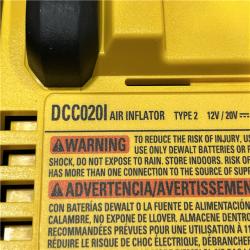AS-IS DEWALT 20V MAX Cordless Electric Portable Inflator (Tool Only)