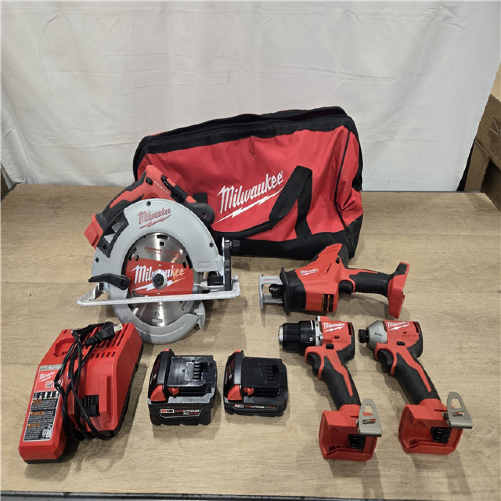 AS-IS Milwaukee M18 18V Cordless 4-Tool Combo Kit